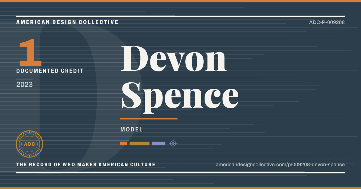 Registry card for Devon Spence: the ADC seal, Devon Spence, and how much is on record.