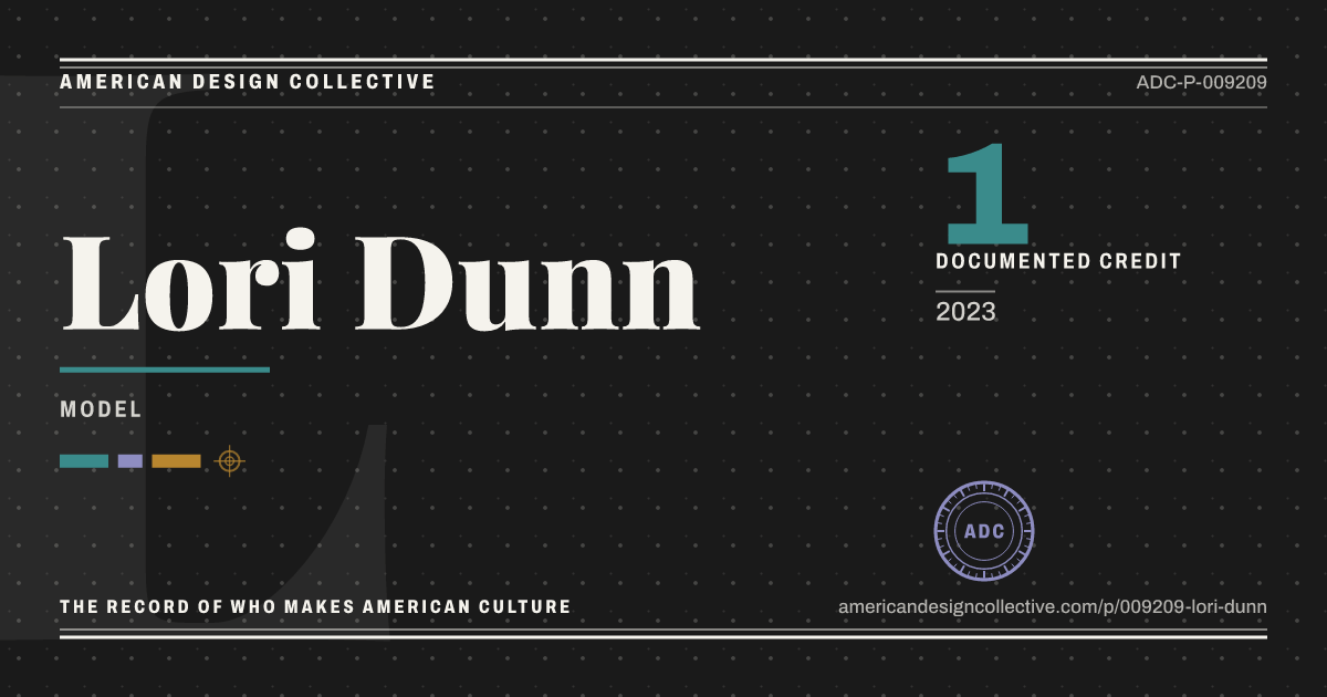 Registry card for Lori Dunn: the ADC seal, Lori Dunn, and how much is on record.