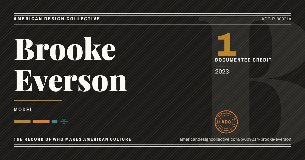 Registry card for Brooke Everson: the ADC seal, Brooke Everson, and how much is on record.