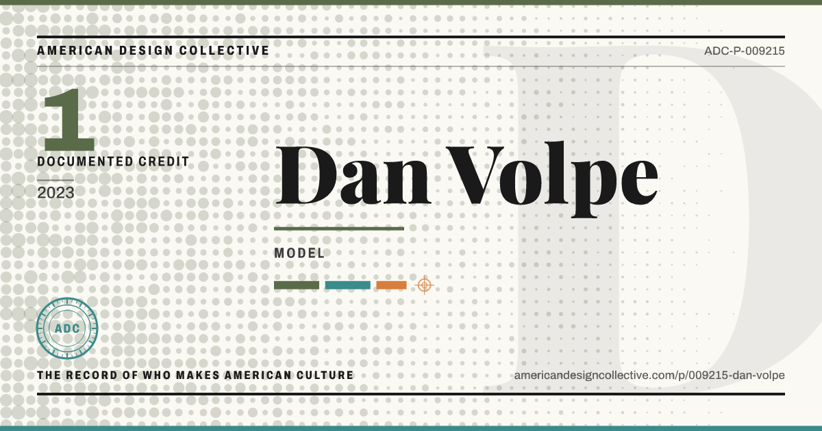 Registry card for Dan Volpe: the ADC seal, Dan Volpe, and how much is on record.