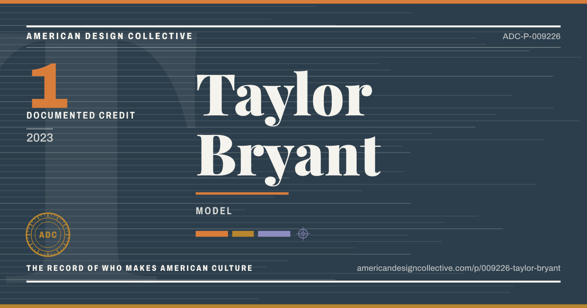 Registry card for Taylor Bryant: the ADC seal, Taylor Bryant, and how much is on record.