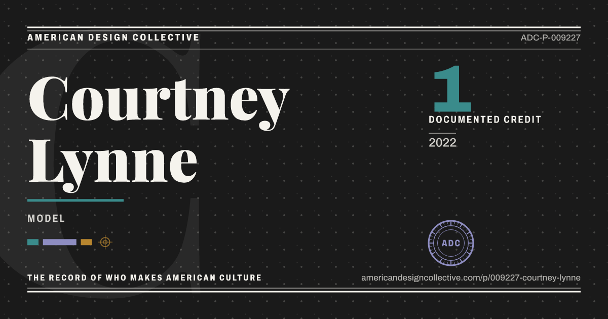 Registry card for Courtney Lynne: the ADC seal, Courtney Lynne, and how much is on record.