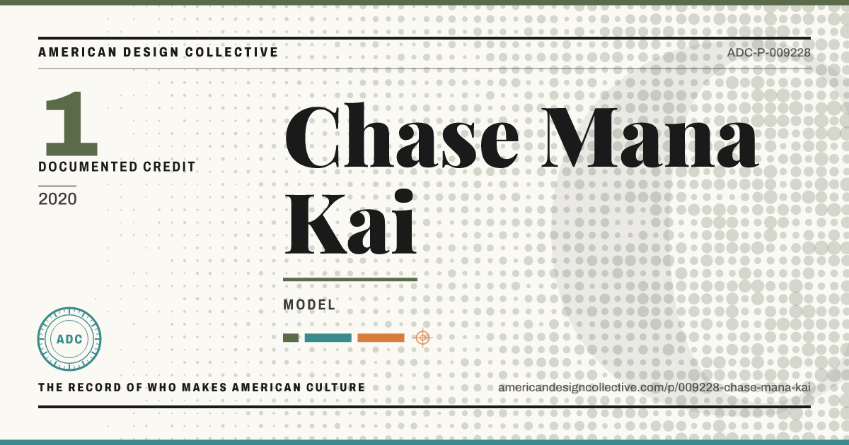 Registry card for Chase Mana Kai: the ADC seal, Chase Mana Kai, and how much is on record.