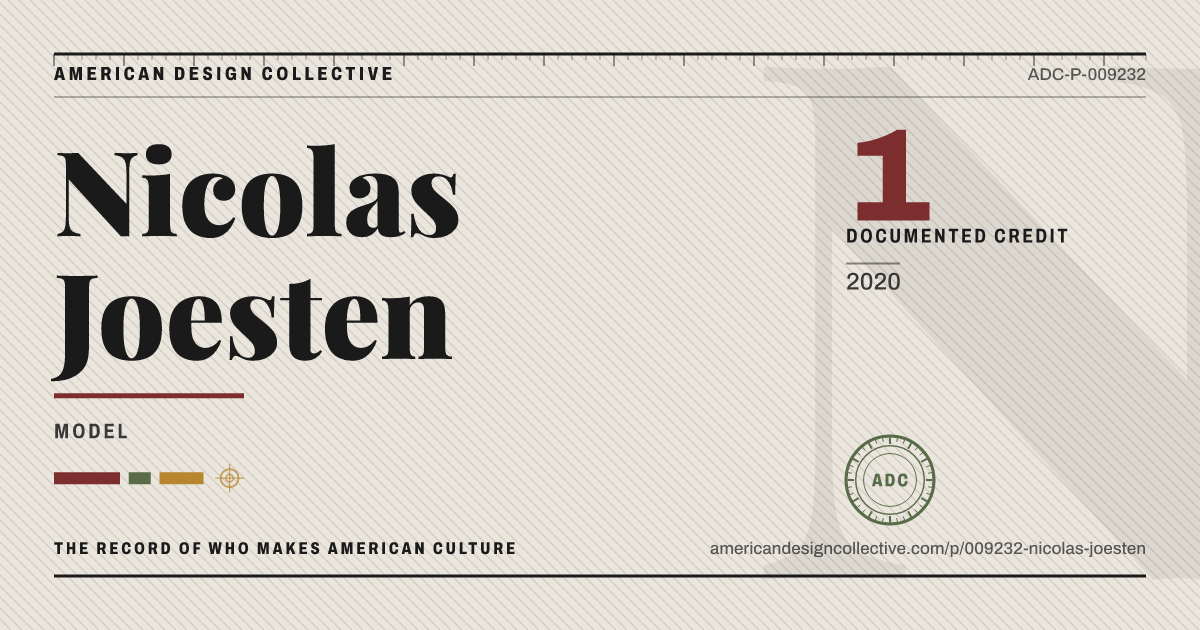 Registry card for Nicolas Joesten: the ADC seal, Nicolas Joesten, and how much is on record.