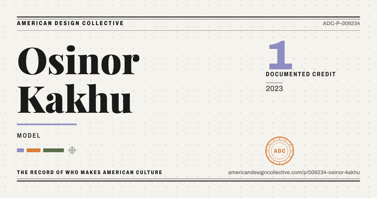 Registry card for Osinor Kakhu: the ADC seal, Osinor Kakhu, and how much is on record.