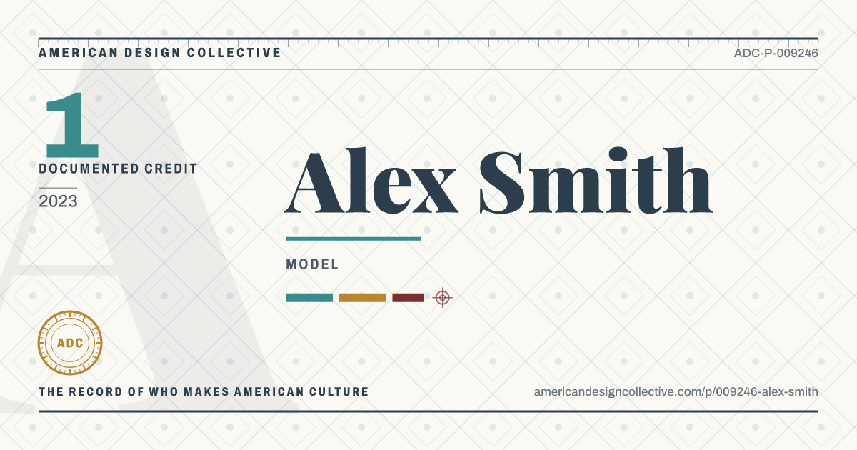 Registry card for Alex Smith: the ADC seal, Alex Smith, and how much is on record.