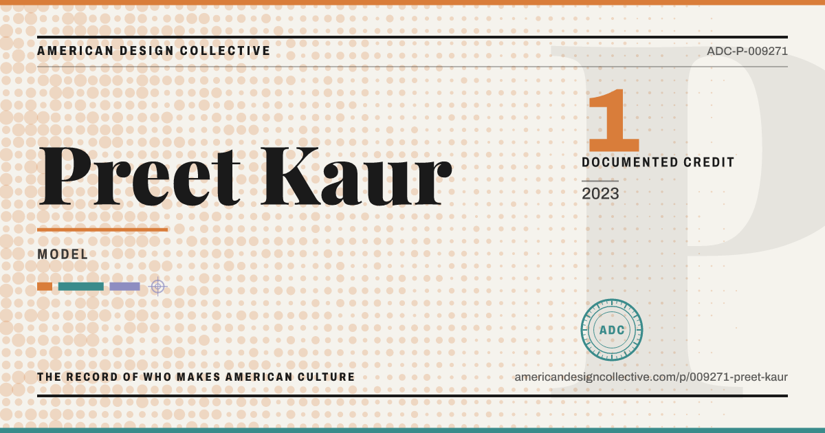Registry card for Preet Kaur: the ADC seal, Preet Kaur, and how much is on record.