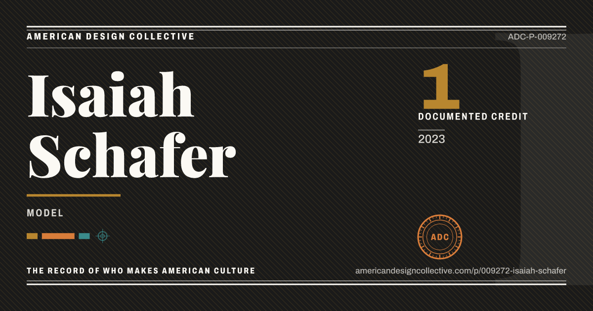 Registry card for Isaiah Schafer: the ADC seal, Isaiah Schafer, and how much is on record.