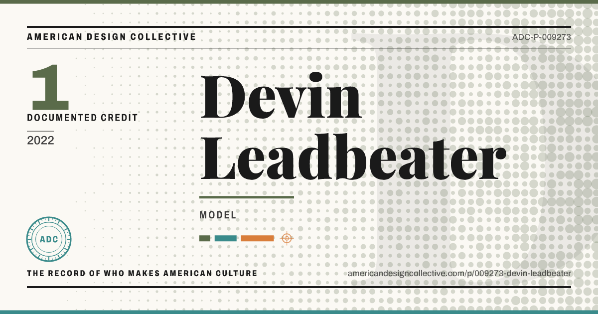Registry card for Devin Leadbeater: the ADC seal, Devin Leadbeater, and how much is on record.