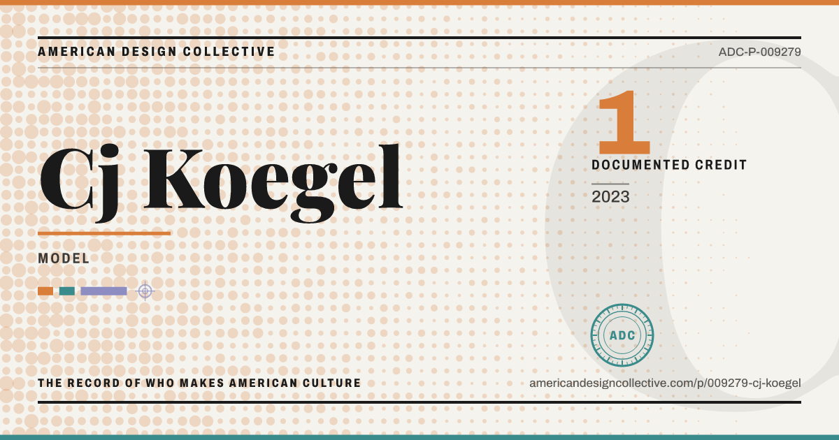Registry card for Cj Koegel: the ADC seal, Cj Koegel, and how much is on record.