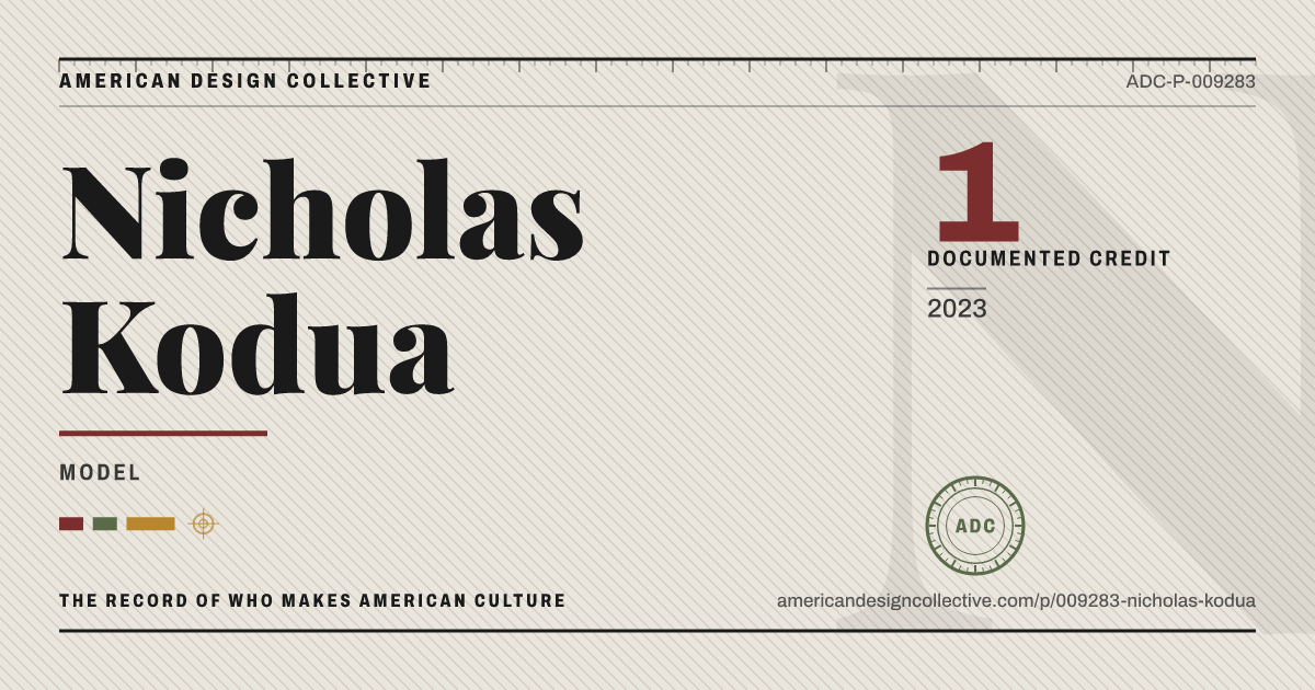 Registry card for Nicholas Kodua: the ADC seal, Nicholas Kodua, and how much is on record.