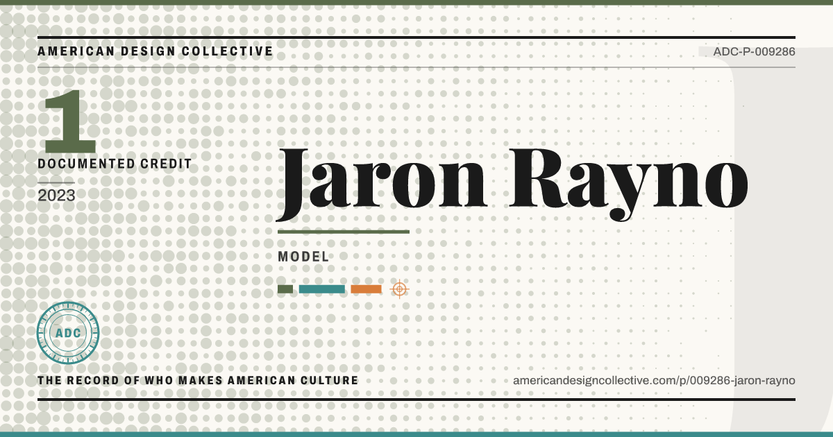 Registry card for Jaron Rayno: the ADC seal, Jaron Rayno, and how much is on record.