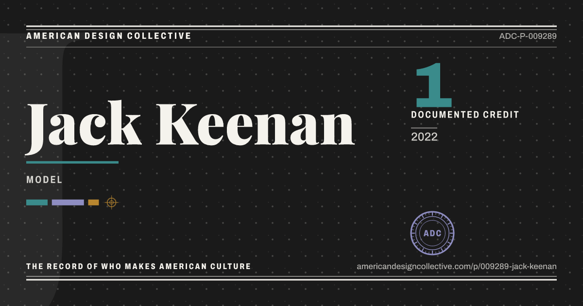 Registry card for Jack Keenan: the ADC seal, Jack Keenan, and how much is on record.