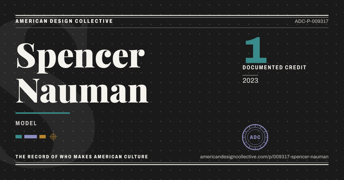 Registry card for Spencer Nauman: the ADC seal, Spencer Nauman, and how much is on record.