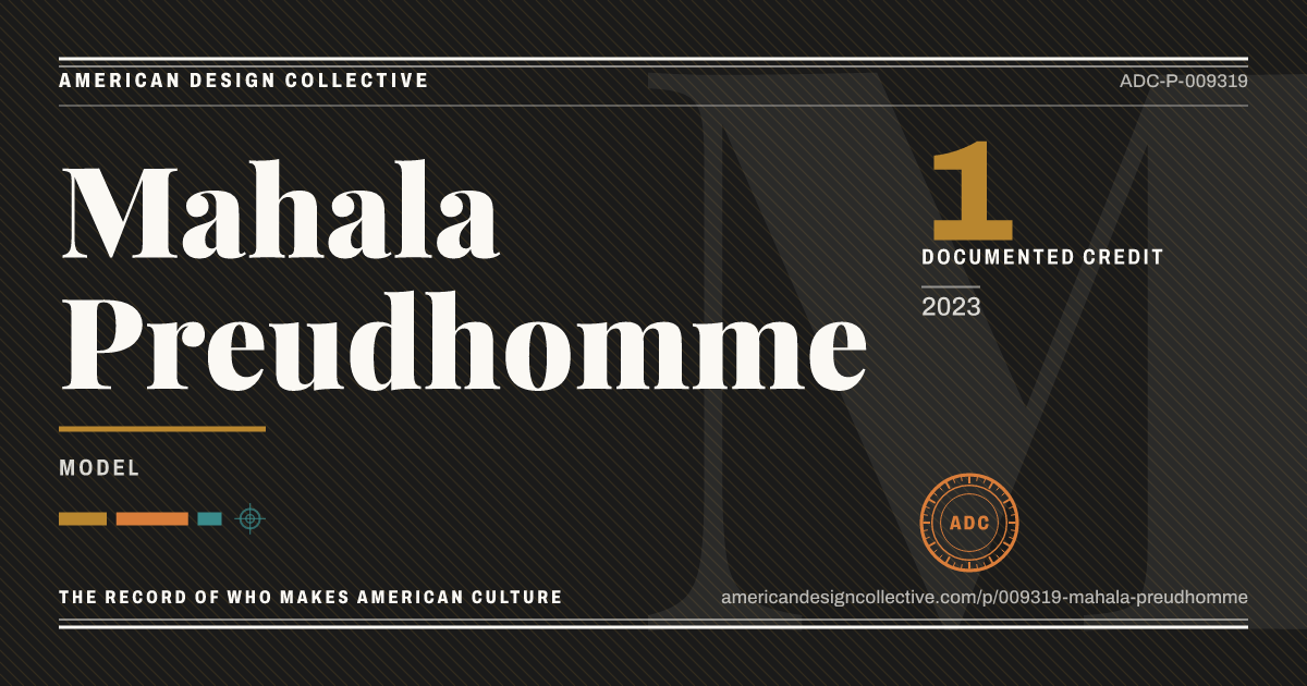 Registry card for Mahala Preudhomme: the ADC seal, Mahala Preudhomme, and how much is on record.