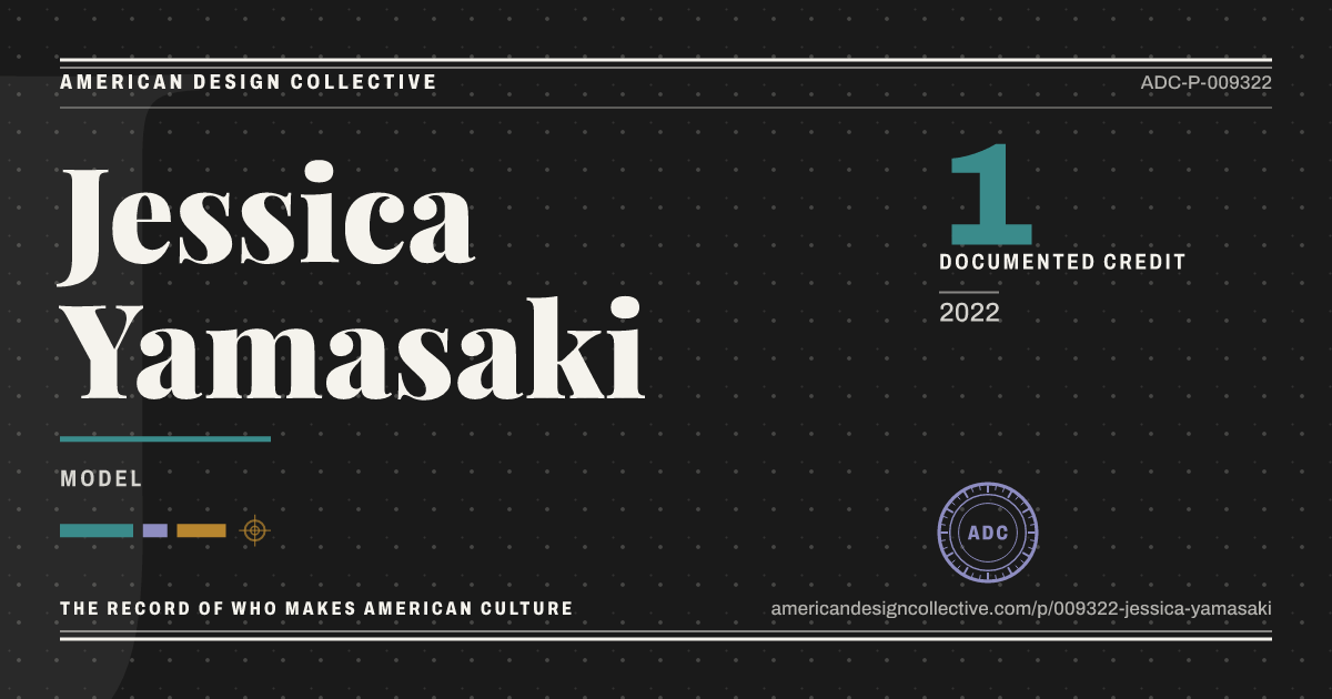 Registry card for Jessica Yamasaki: the ADC seal, Jessica Yamasaki, and how much is on record.