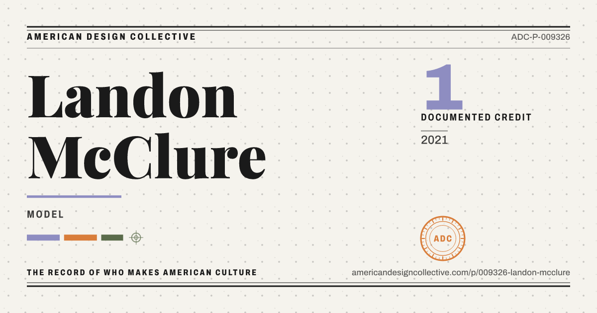 Registry card for Landon McClure: the ADC seal, Landon McClure, and how much is on record.