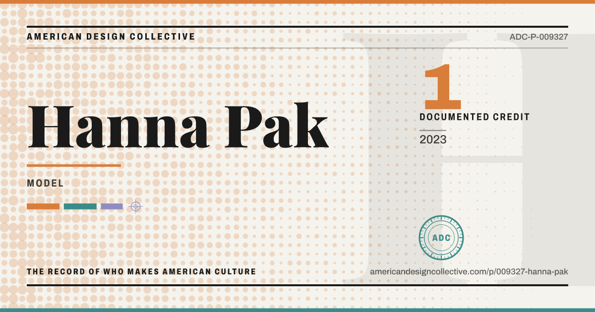 Registry card for Hanna Pak: the ADC seal, Hanna Pak, and how much is on record.