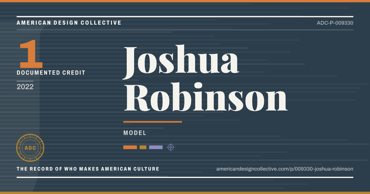 Registry card for Joshua Robinson: the ADC seal, Joshua Robinson, and how much is on record.