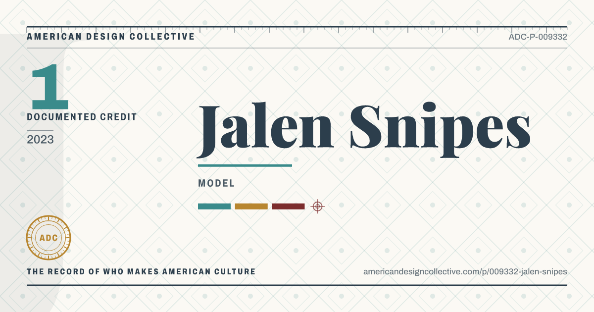 Registry card for Jalen Snipes: the ADC seal, Jalen Snipes, and how much is on record.