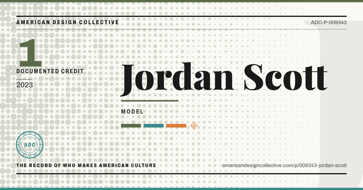 Registry card for Jordan Scott: the ADC seal, Jordan Scott, and how much is on record.