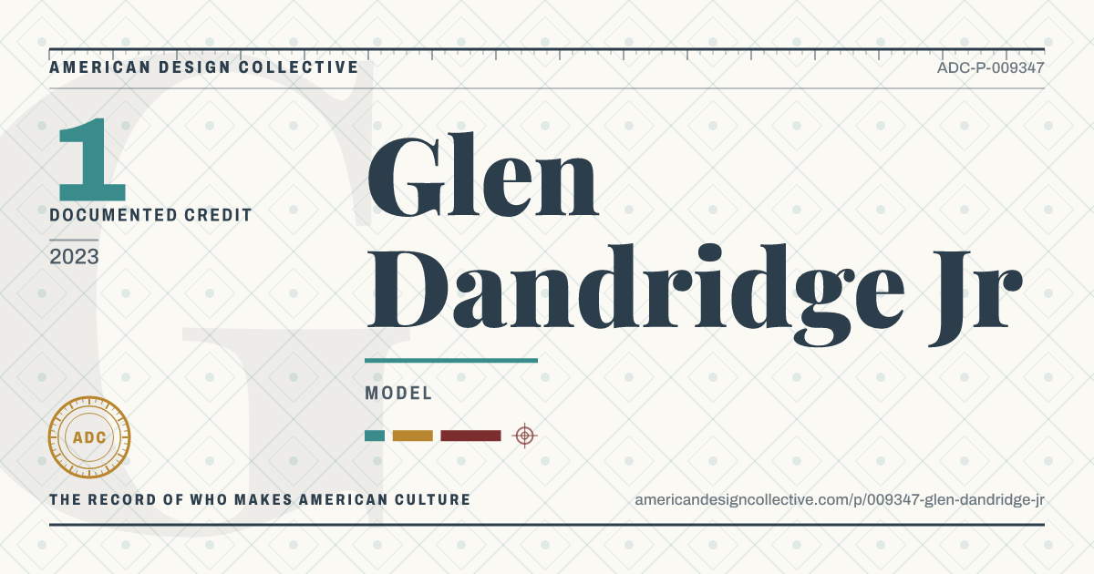 Registry card for Glen Dandridge Jr: the ADC seal, Glen Dandridge Jr, and how much is on record.
