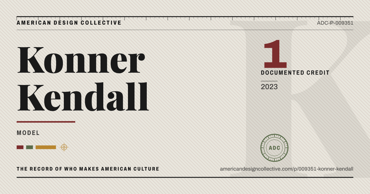 Registry card for Konner Kendall: the ADC seal, Konner Kendall, and how much is on record.