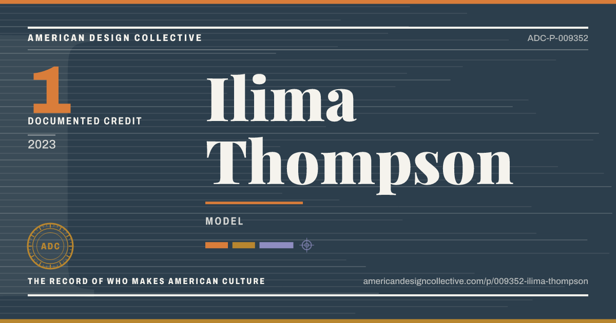 Registry card for Ilima Thompson: the ADC seal, Ilima Thompson, and how much is on record.