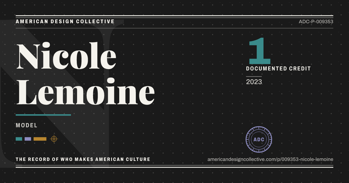Registry card for Nicole Lemoine: the ADC seal, Nicole Lemoine, and how much is on record.