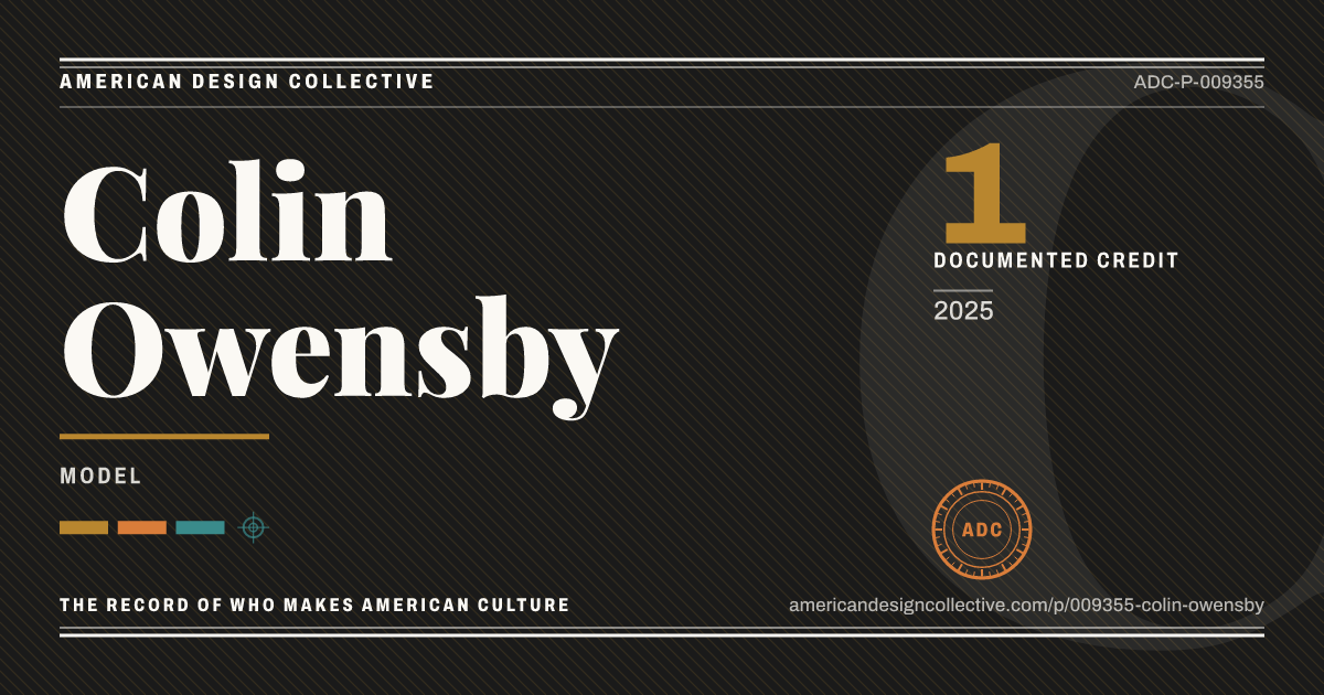 Registry card for Colin Owensby: the ADC seal, Colin Owensby, and how much is on record.
