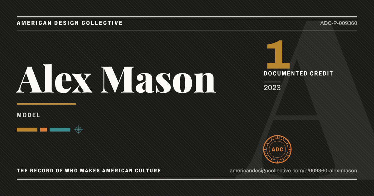 Registry card for Alex Mason: the ADC seal, Alex Mason, and how much is on record.