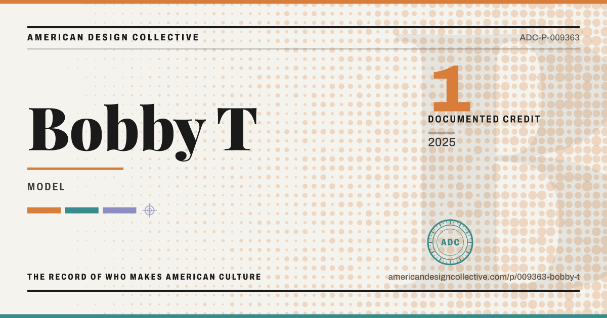 Registry card for Bobby T: the ADC seal, Bobby T, and how much is on record.