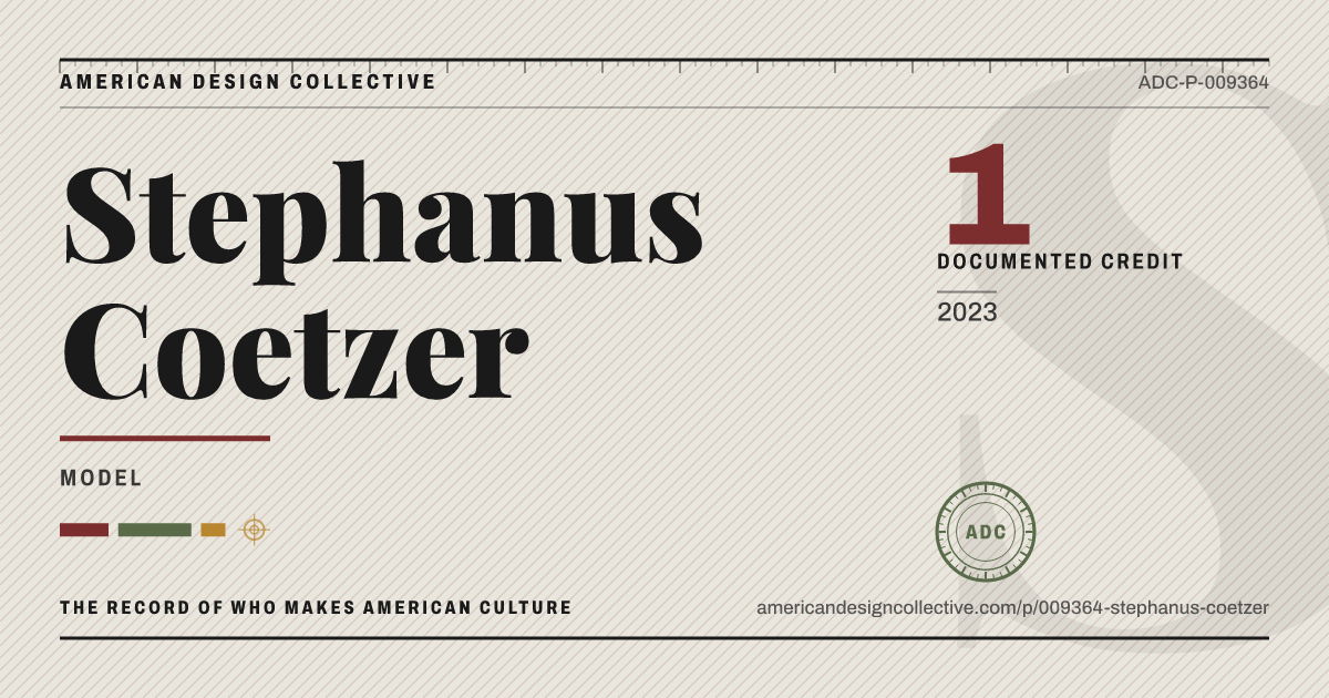 Registry card for Stephanus Coetzer: the ADC seal, Stephanus Coetzer, and how much is on record.
