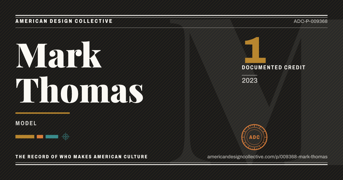 Registry card for Mark Thomas: the ADC seal, Mark Thomas, and how much is on record.