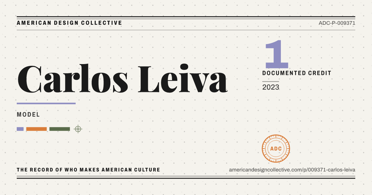 Registry card for Carlos Leiva: the ADC seal, Carlos Leiva, and how much is on record.