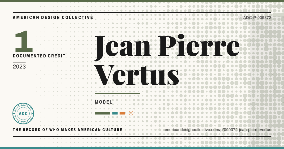Registry card for Jean Pierre Vertus: the ADC seal, Jean Pierre Vertus, and how much is on record.