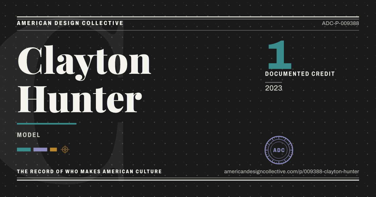Registry card for Clayton Hunter: the ADC seal, Clayton Hunter, and how much is on record.
