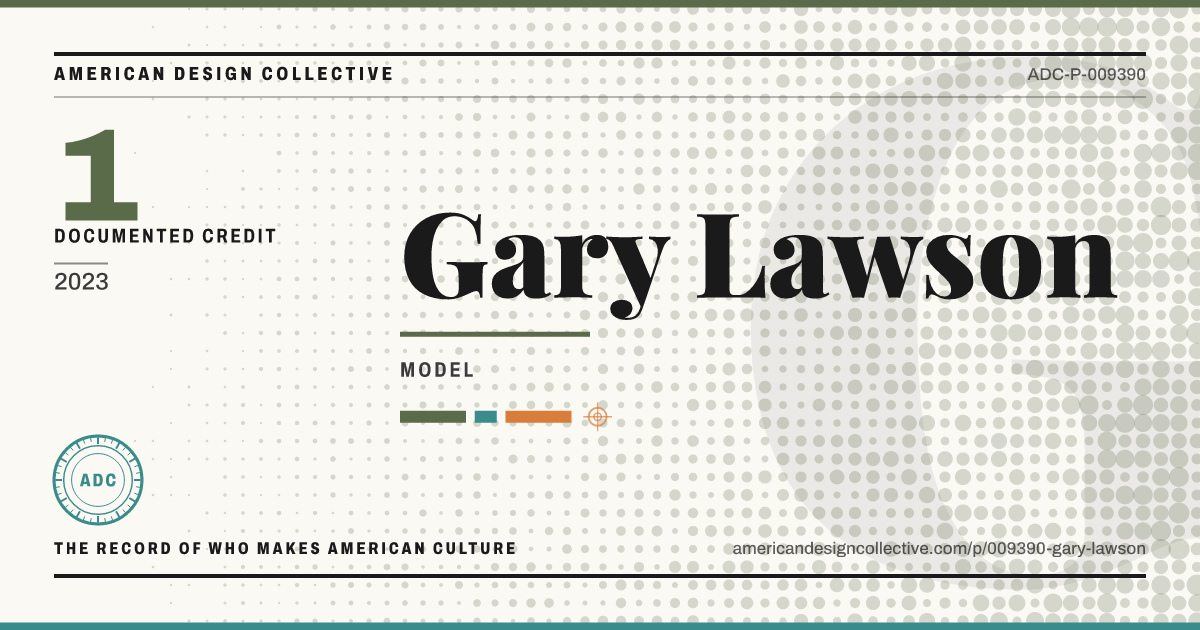 Registry card for Gary Lawson: the ADC seal, Gary Lawson, and how much is on record.