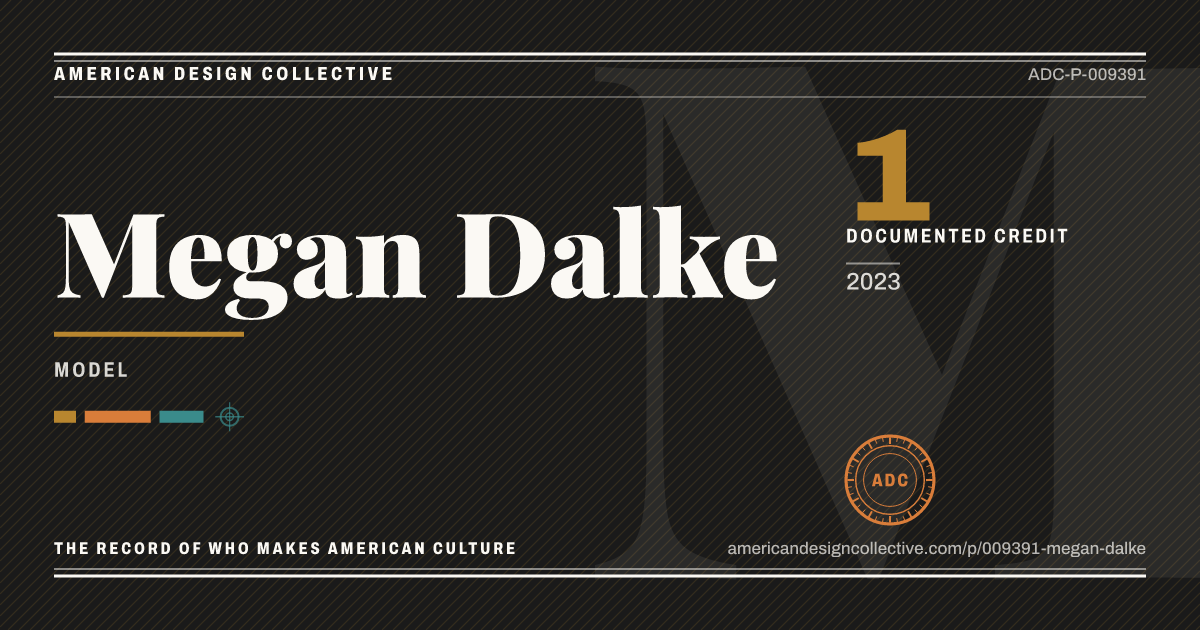 Registry card for Megan Dalke: the ADC seal, Megan Dalke, and how much is on record.