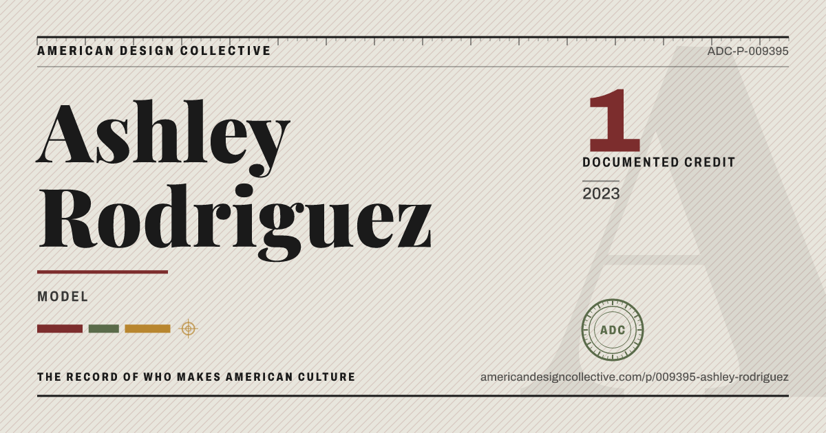 Registry card for Ashley Rodriguez: the ADC seal, Ashley Rodriguez, and how much is on record.