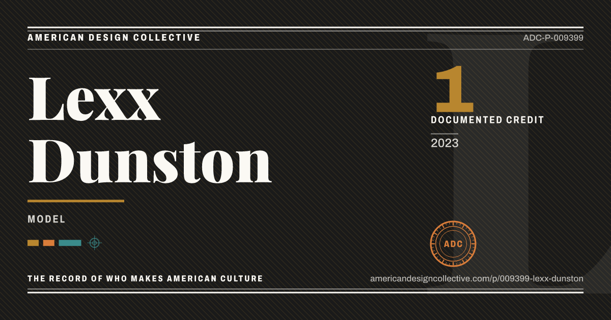 Registry card for Lexx Dunston: the ADC seal, Lexx Dunston, and how much is on record.