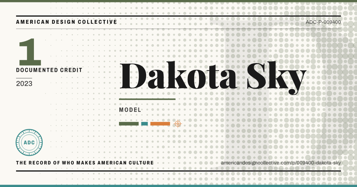 Registry card for Dakota Sky: the ADC seal, Dakota Sky, and how much is on record.