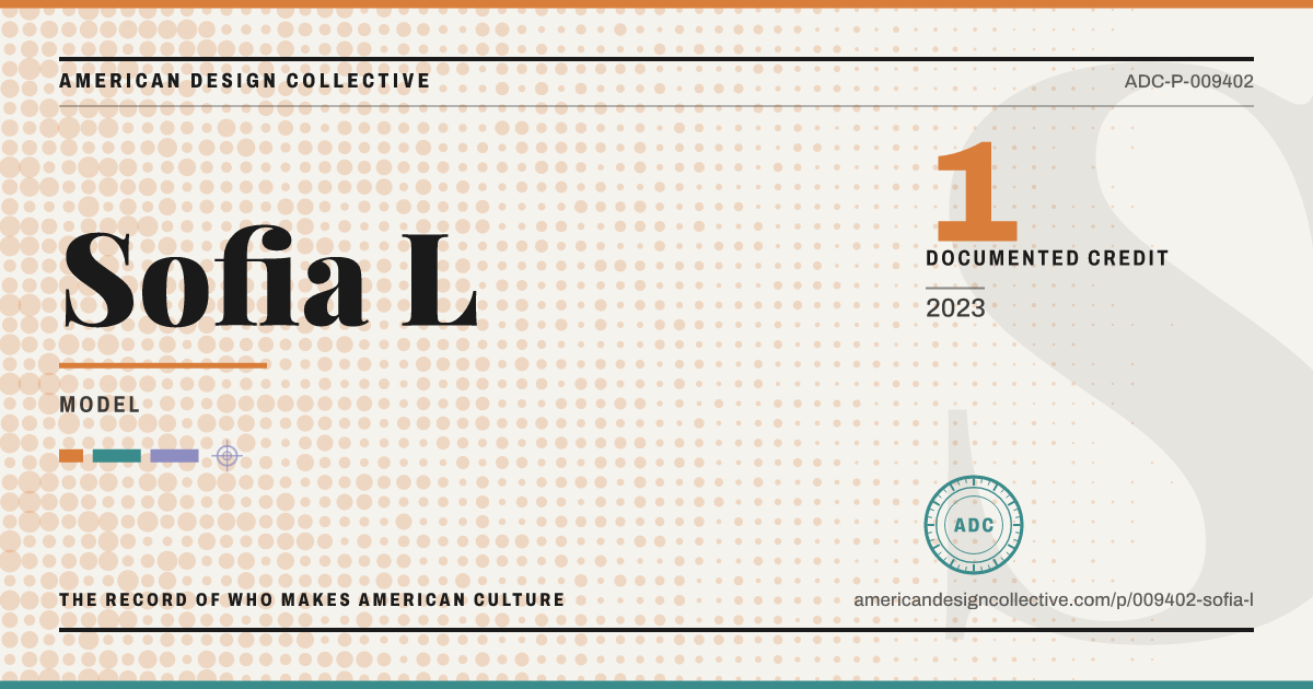 Registry card for Sofia L: the ADC seal, Sofia L, and how much is on record.