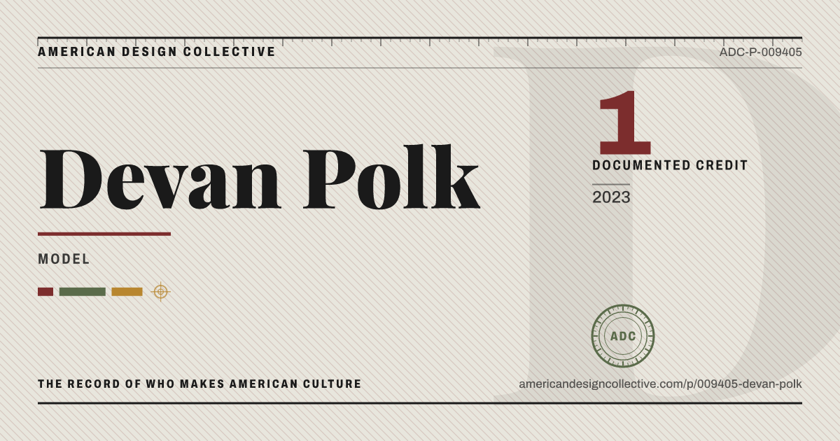 Registry card for Devan Polk: the ADC seal, Devan Polk, and how much is on record.