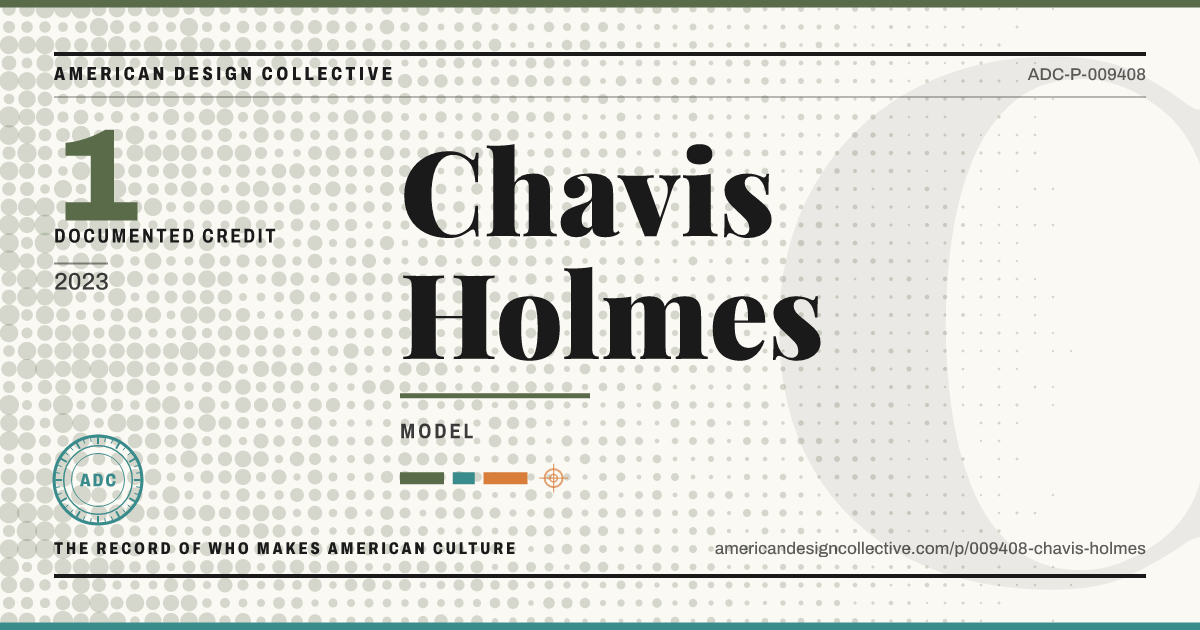 Registry card for Chavis Holmes: the ADC seal, Chavis Holmes, and how much is on record.