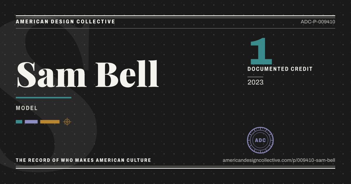 Registry card for Sam Bell: the ADC seal, Sam Bell, and how much is on record.