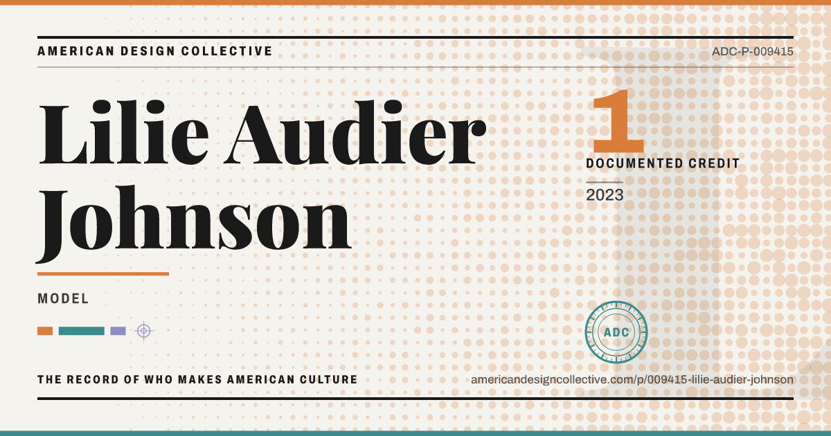 Registry card for Lilie Audier Johnson: the ADC seal, Lilie Audier Johnson, and how much is on record.