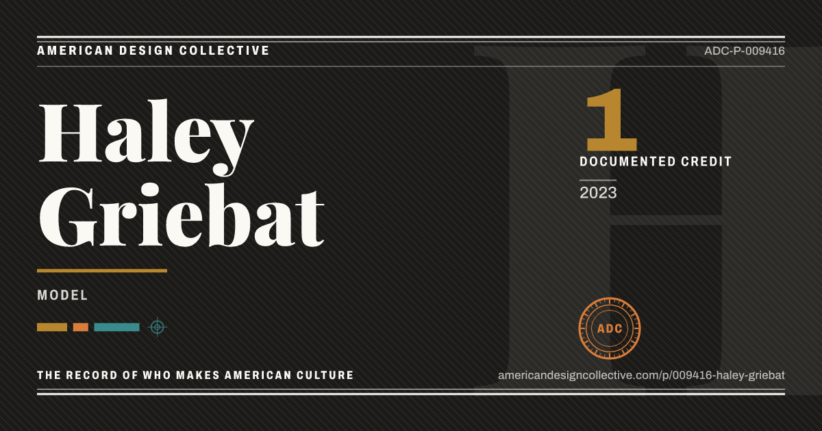 Registry card for Haley Griebat: the ADC seal, Haley Griebat, and how much is on record.