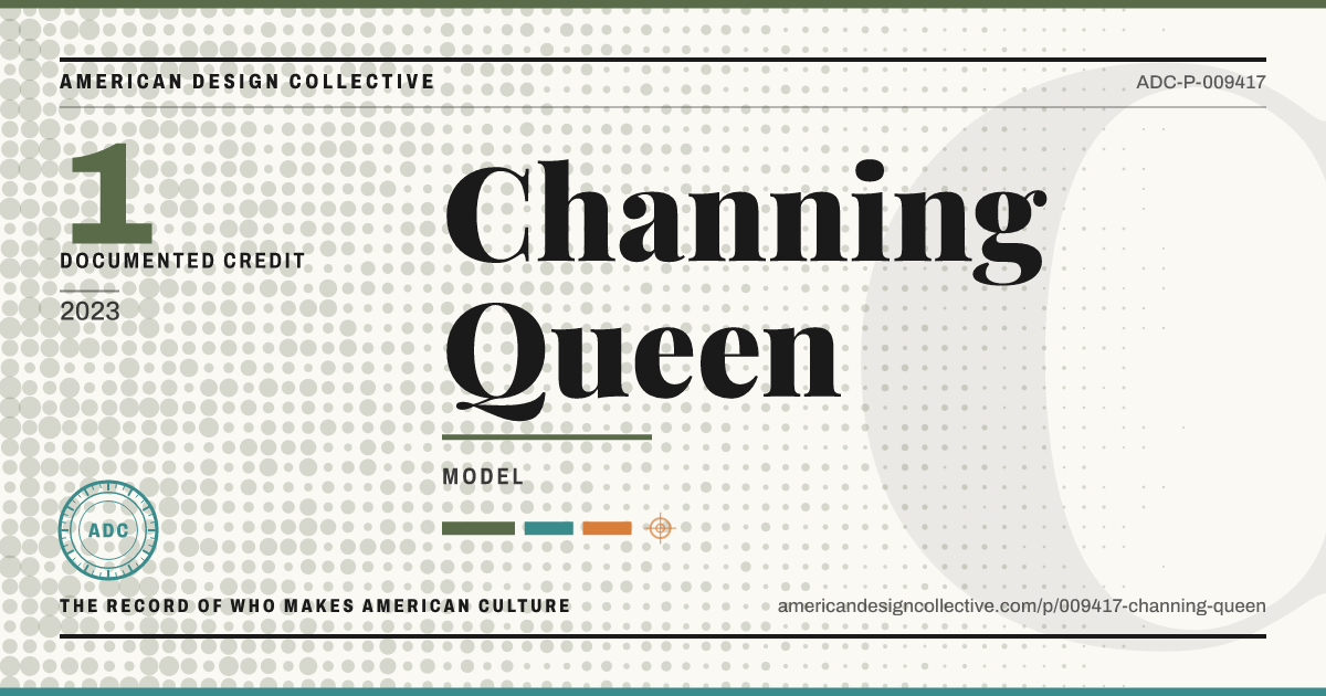 Registry card for Channing Queen: the ADC seal, Channing Queen, and how much is on record.