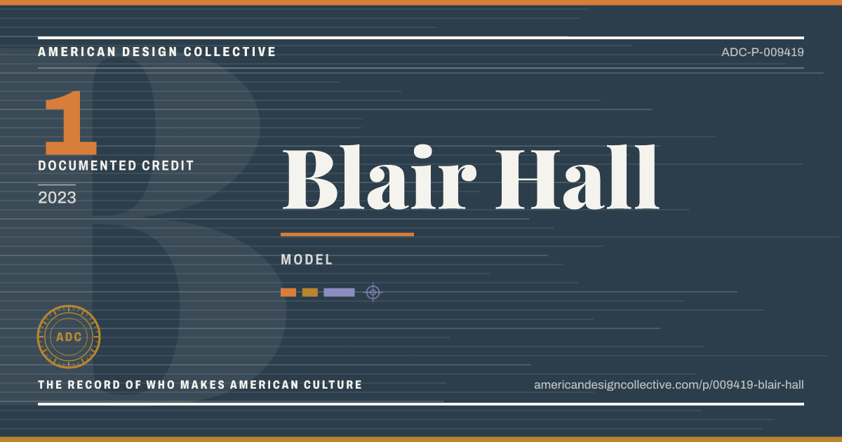 Registry card for Blair Hall: the ADC seal, Blair Hall, and how much is on record.